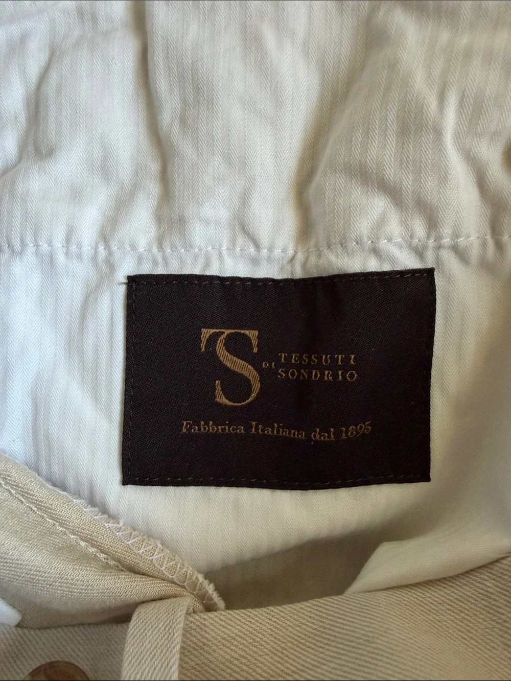 Suit Supply Italian Tessuti Sandrio Cotton Linen Brentwood  Ivory Pants 30 x 28